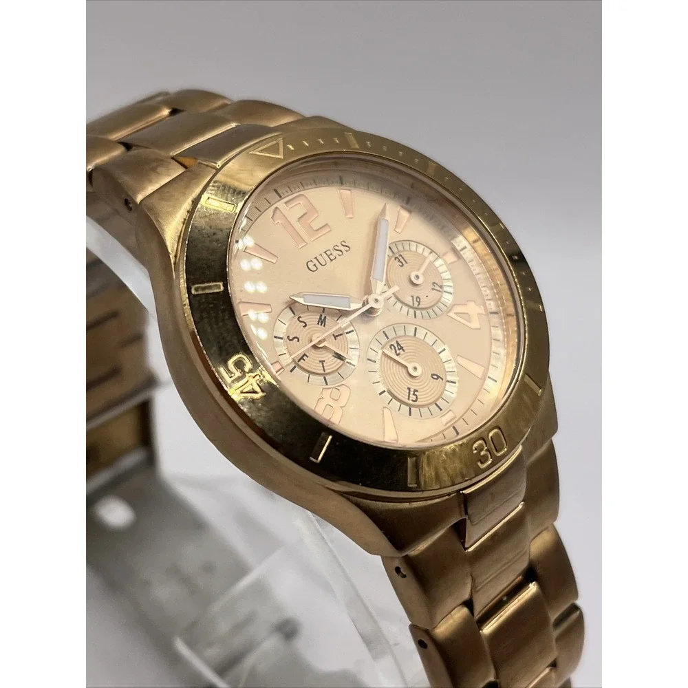 GUESS Women's‎ Active Shine Multi-Function Rose Gold Sport Watch- New Battery